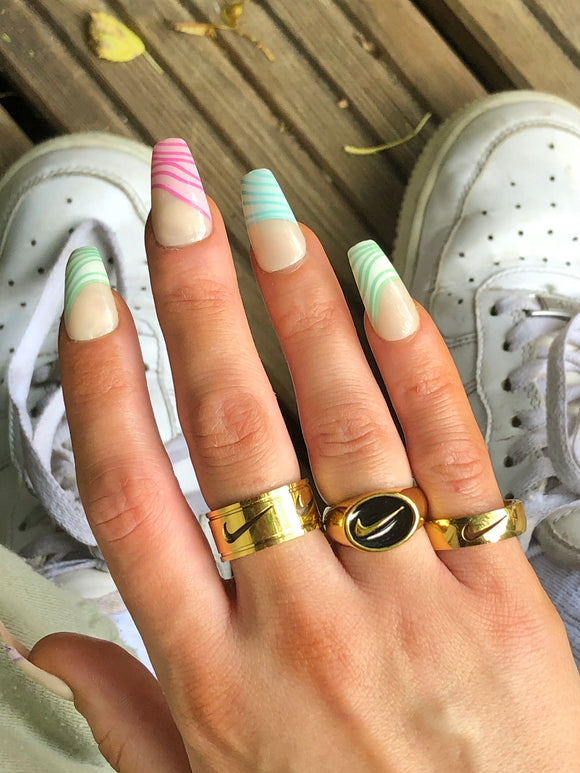 Vintage Style Swoosh Rings Gold (Select Style)