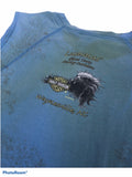 Vintage y2k Harley Davidson Heart Graphic Print Vest / Tank Top  Blue & Yellow Tie Dye