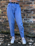 Vintage High Waisted Mom Jeans Denim Blue