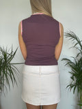 Vintage y2k vest top sequin embroidery purple top
