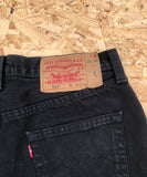 Levi’s 501 Vintage High Waisted Denim Frayed Shorts Black