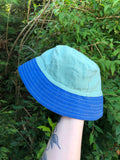 Vintage Reworked Ralph Lauren Recycled Shirt Bucket Hat Green & Blue