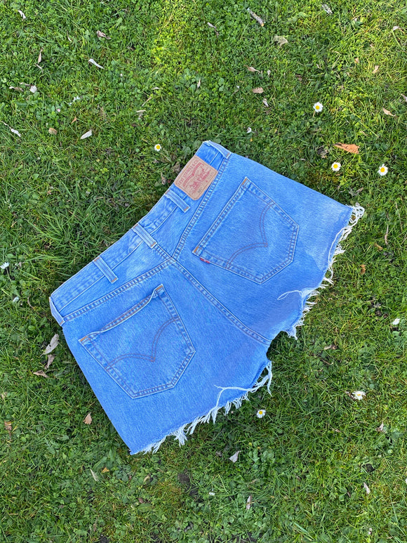 Levi’s 501 Vintage 90s High Waisted Denim Shorts Blue - W38