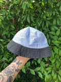Vintage Reworked Ralph Lauren Recycled Shirt Bucket Hat Blue & Black