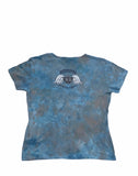 Vintage y2k Harley Davidson Tie Dye Sequin Embroidered Logo Top  / Graphic Print T Shirt Blue