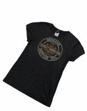 Vintage y2k Harley Davidson USA Sequin Embroidered Graphic Print Short Sleeve Top / T Shirt Grey