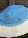 Vintage Reworked Ralph Lauren Recycled Shirt Bucket Hat - Blue & Yellow